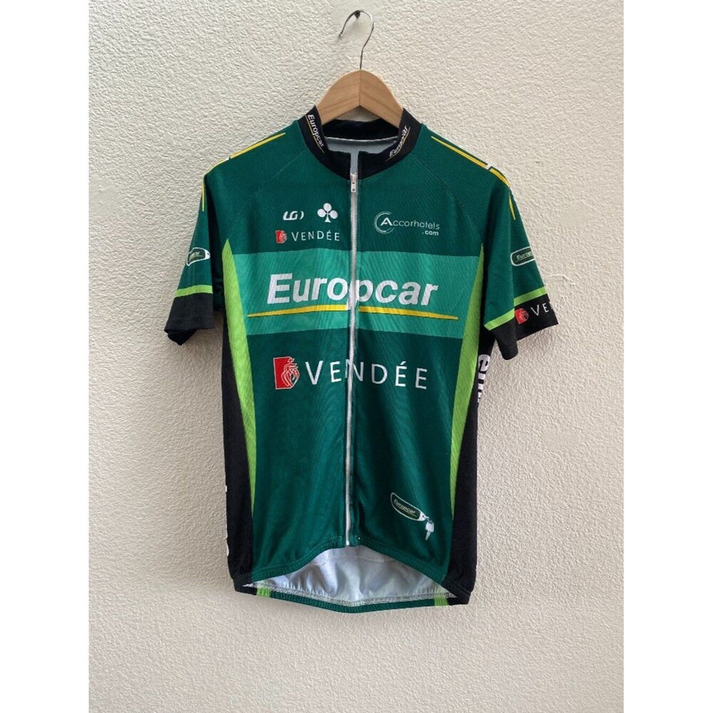 Vintage Europcar Team Cycling Jersey Large Louis Garneau 100% Polyester Full Zip